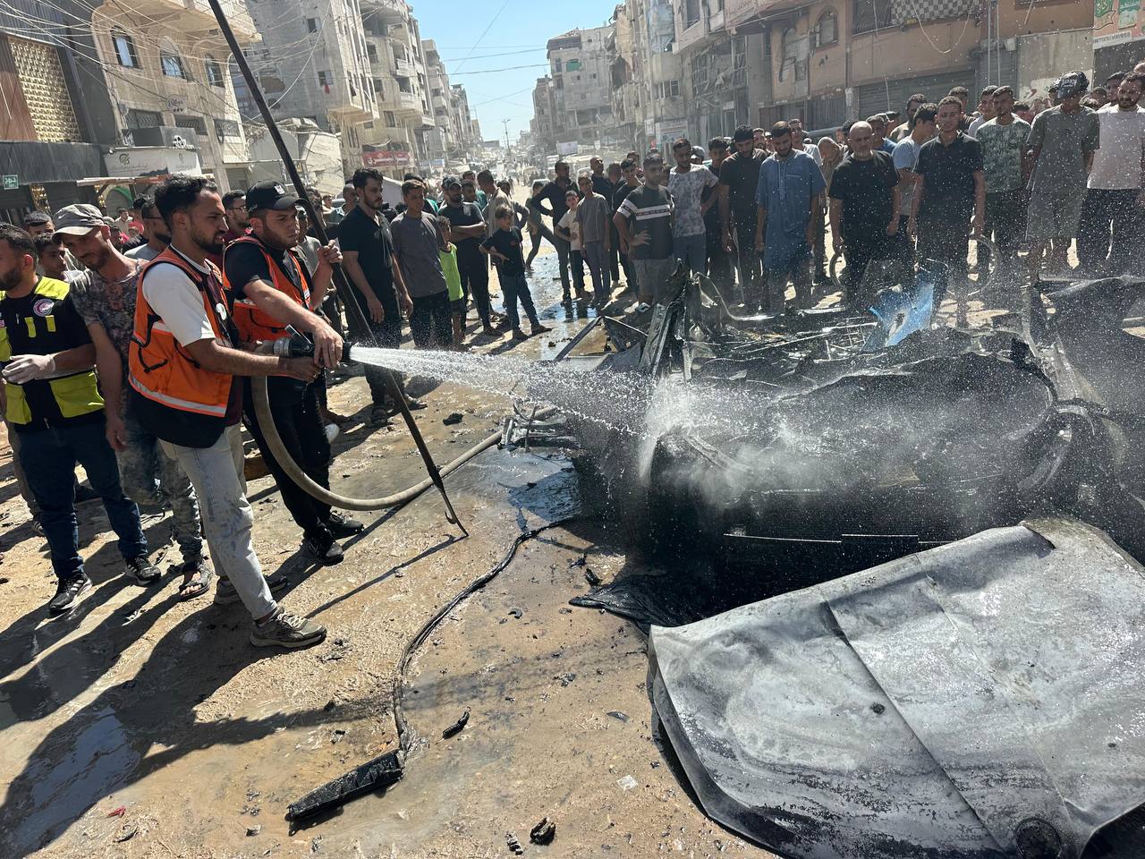 استشهاد ثلاثة فلسطينيين في قصف إسرائيلي لمركبة غرب غزة